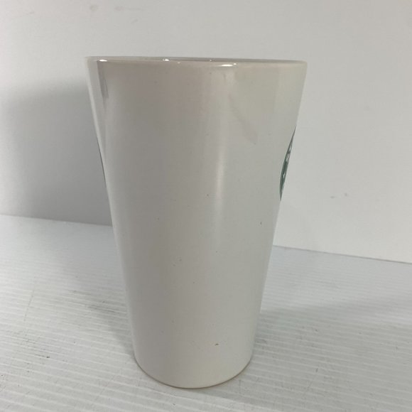 Starbucks 2007 Tall 17.7 oz Coffee Mug Cup Traditional Design White Green - Picture 2 of 7